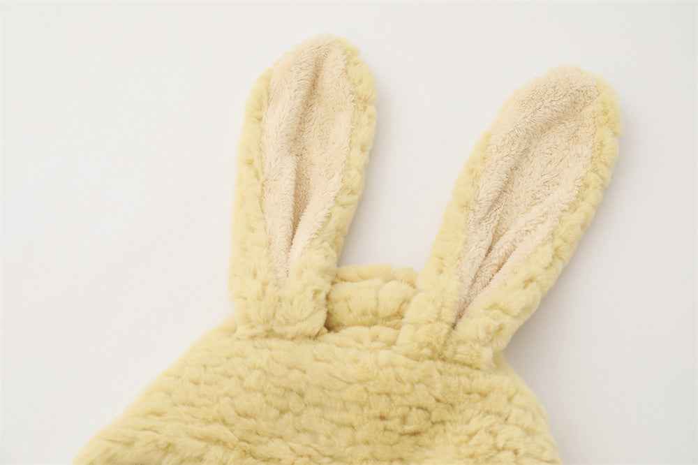 Cozy Cartoon Rabbit Ear Hooded Fur Jacket