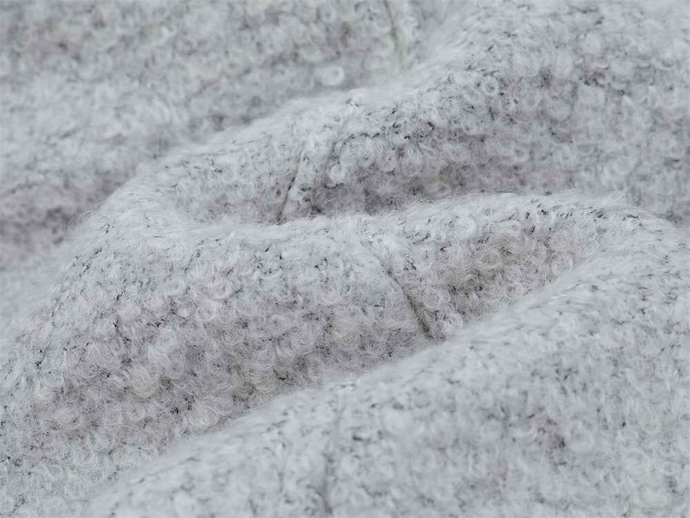 Stylish Tapered Thick High Neck Cotton Fur Jacket