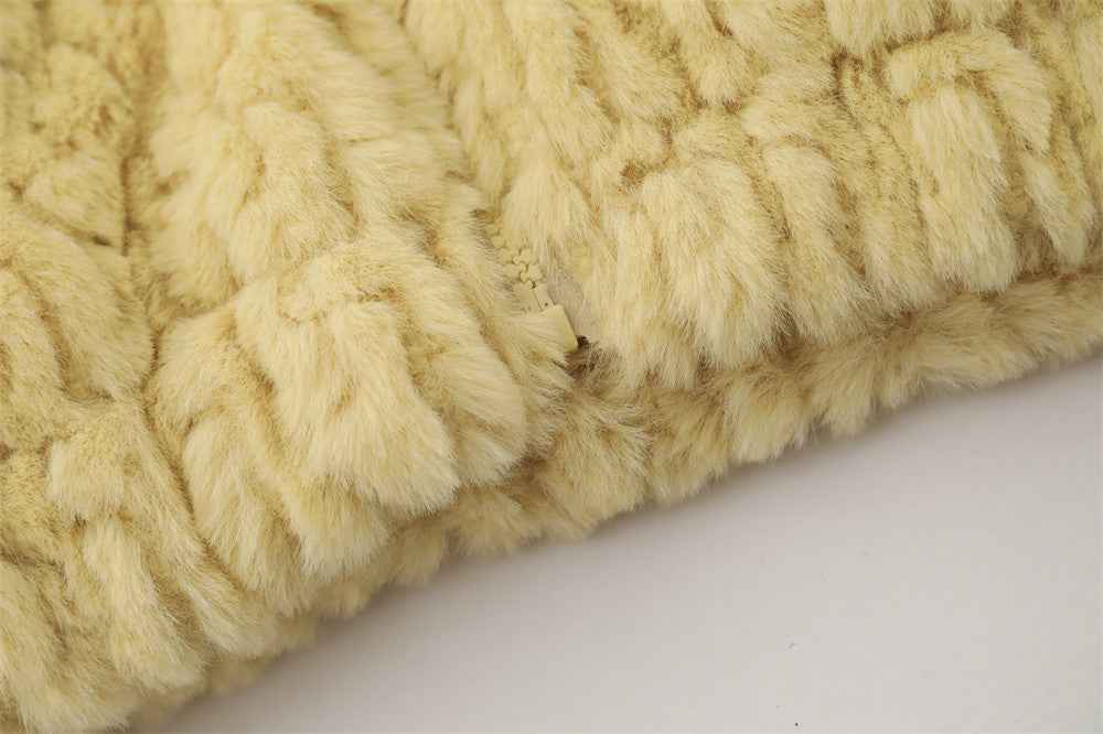 Cozy Cartoon Rabbit Ear Hooded Fur Jacket