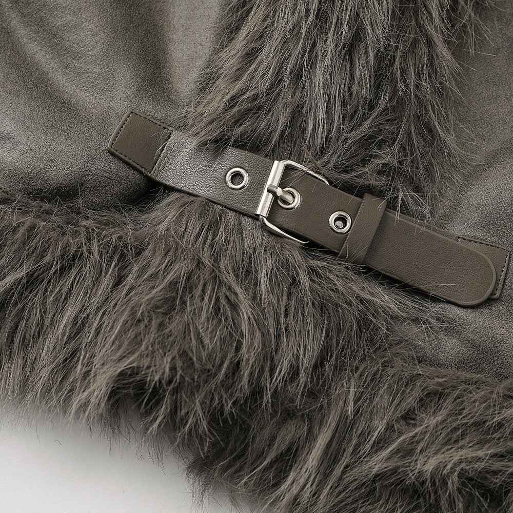 Winter Multi Pocket Thick High Neck Leather Jacket