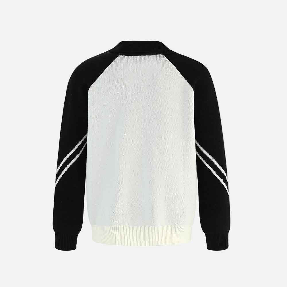 Essential Hip Hop Color Block Knitted Sports Sweater