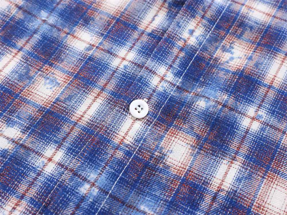 Y2K Men Retro Plaid Long Sleeve Casual Shirt