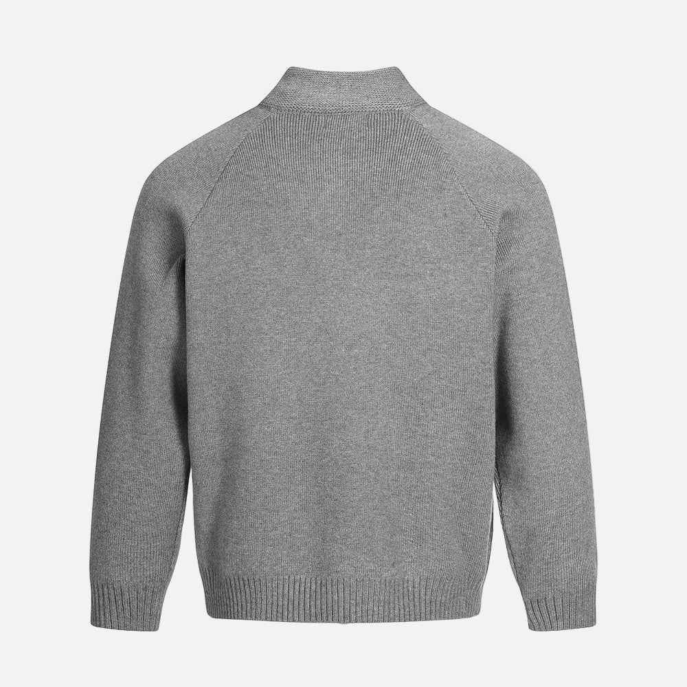 Retro Stylish High Collar Knit Zip-Up Cardigan