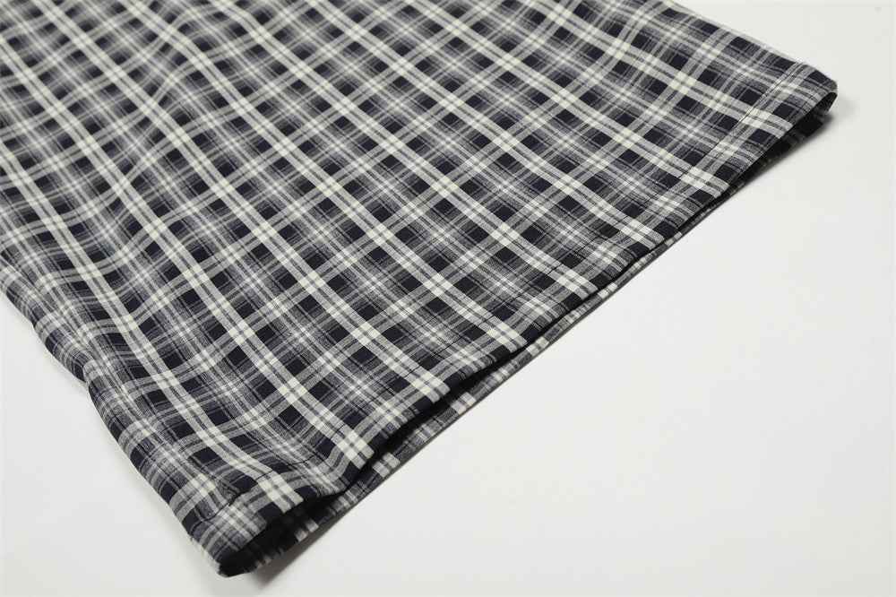 Retro Relaxed Plaid Casual Wide Leg Jogger
