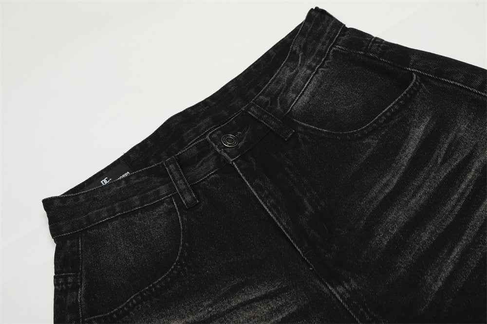 Gothic Trendy Distressed Punk Loose Wide Leg Jeans
