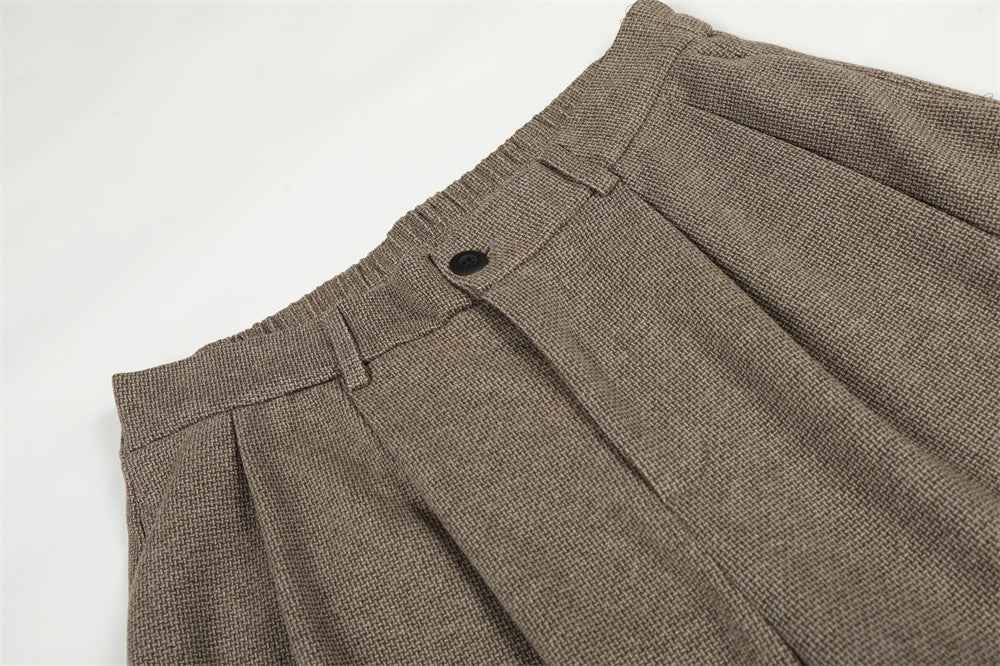 Stylish Relaxed Pleated Casual Suit Pants