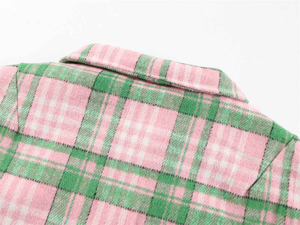 Breathable Hip Hop Retro Plaid Zip-Up Shirt