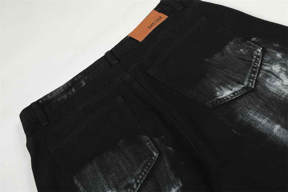 Unique Graffiti Paint Splatter Loose Wide-Leg Jeans