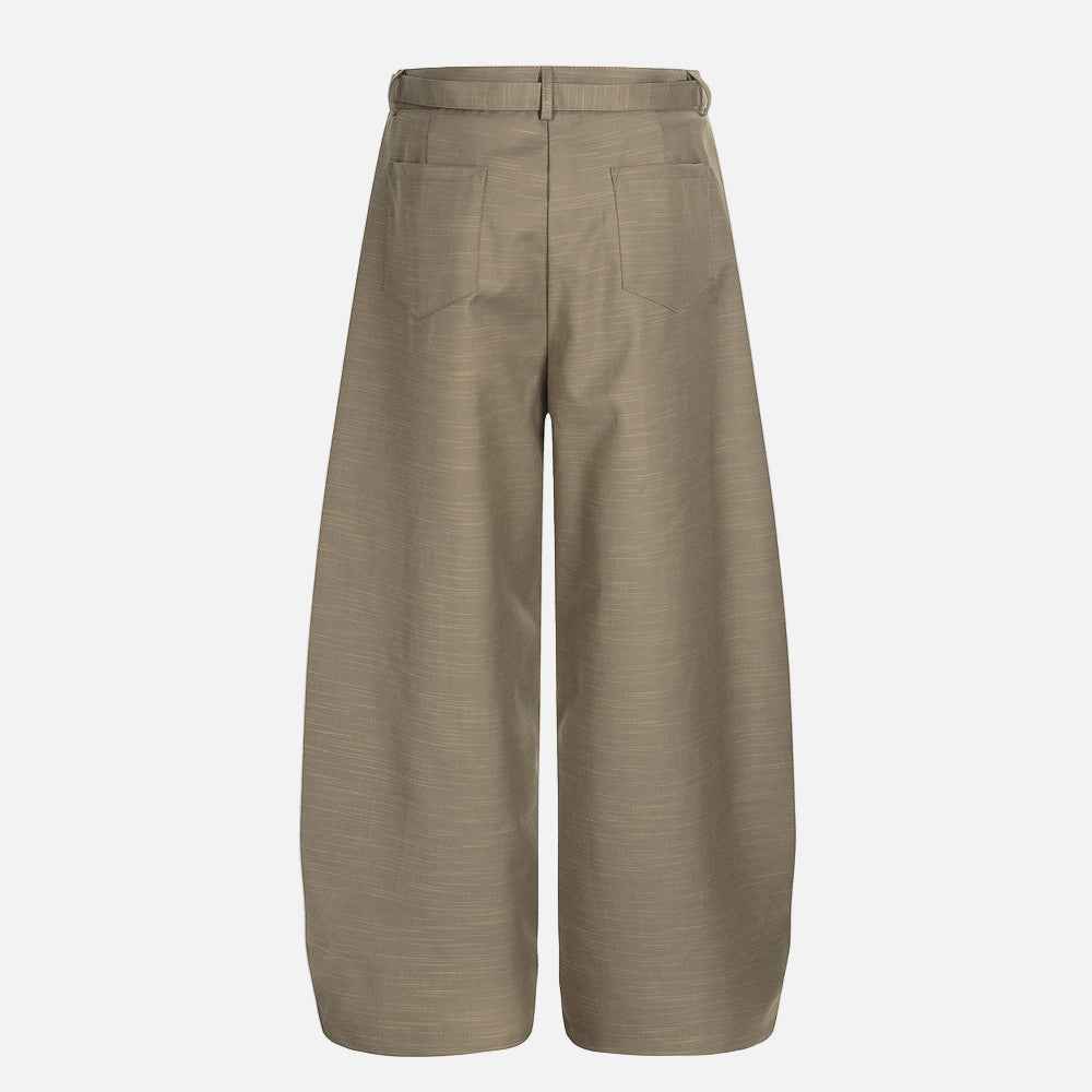 Vintage Belted Wide Leg Classic Pants