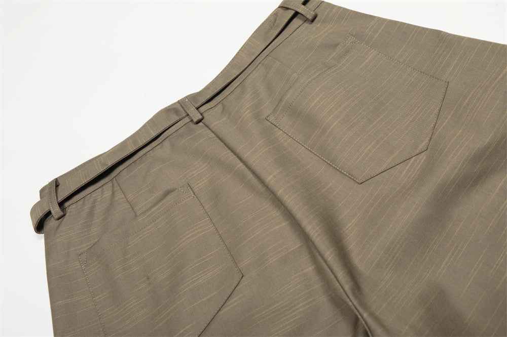 Vintage Belted Wide Leg Classic Pants