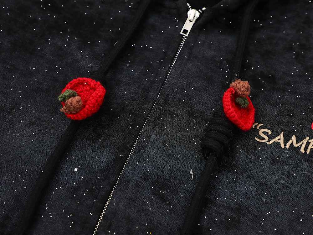 Starry Apple Tie-Dye Hooded American Style Sweatshirt