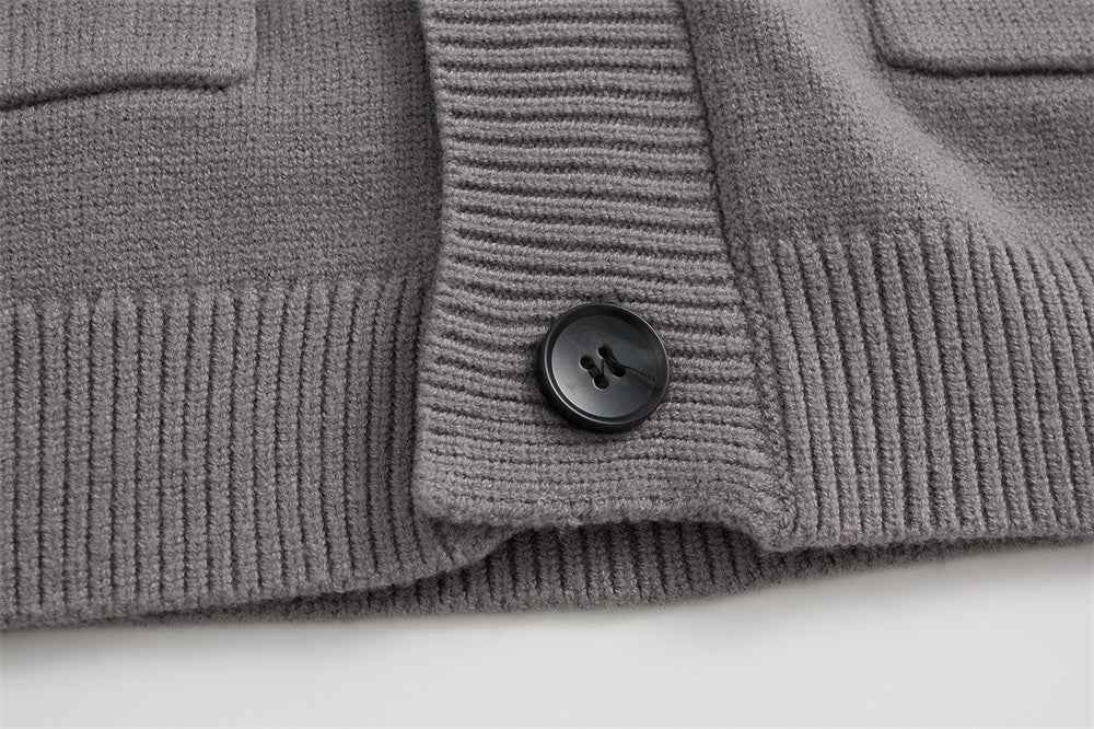 Winter Cozy Twist Knit Single Breasted Button Cardigan