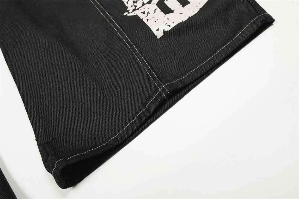 Split Design Coated Denim Jeans