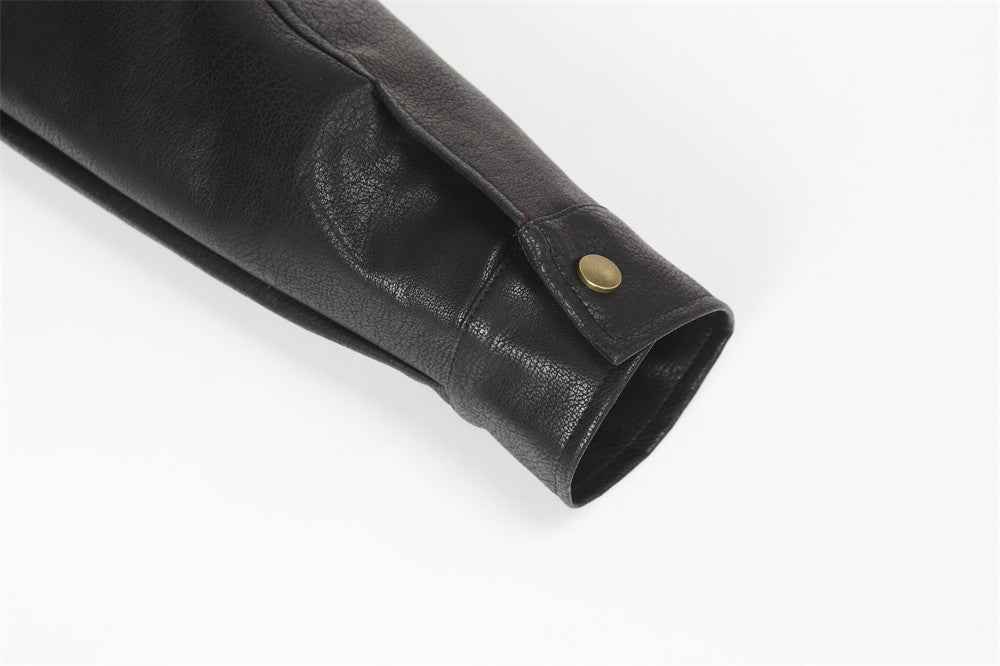 Modern Sleek Motion Edge Zipper Leather Jacket
