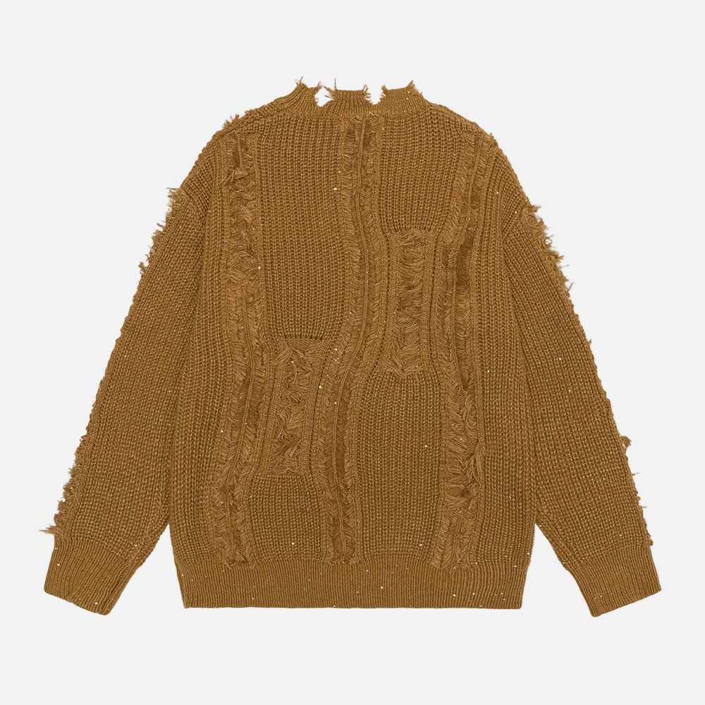 Breathable American Trend Tassel Destruction Sweater