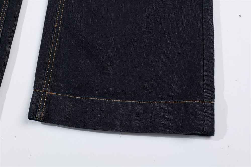 Trendy Simple Straight Leg Denim Jeans