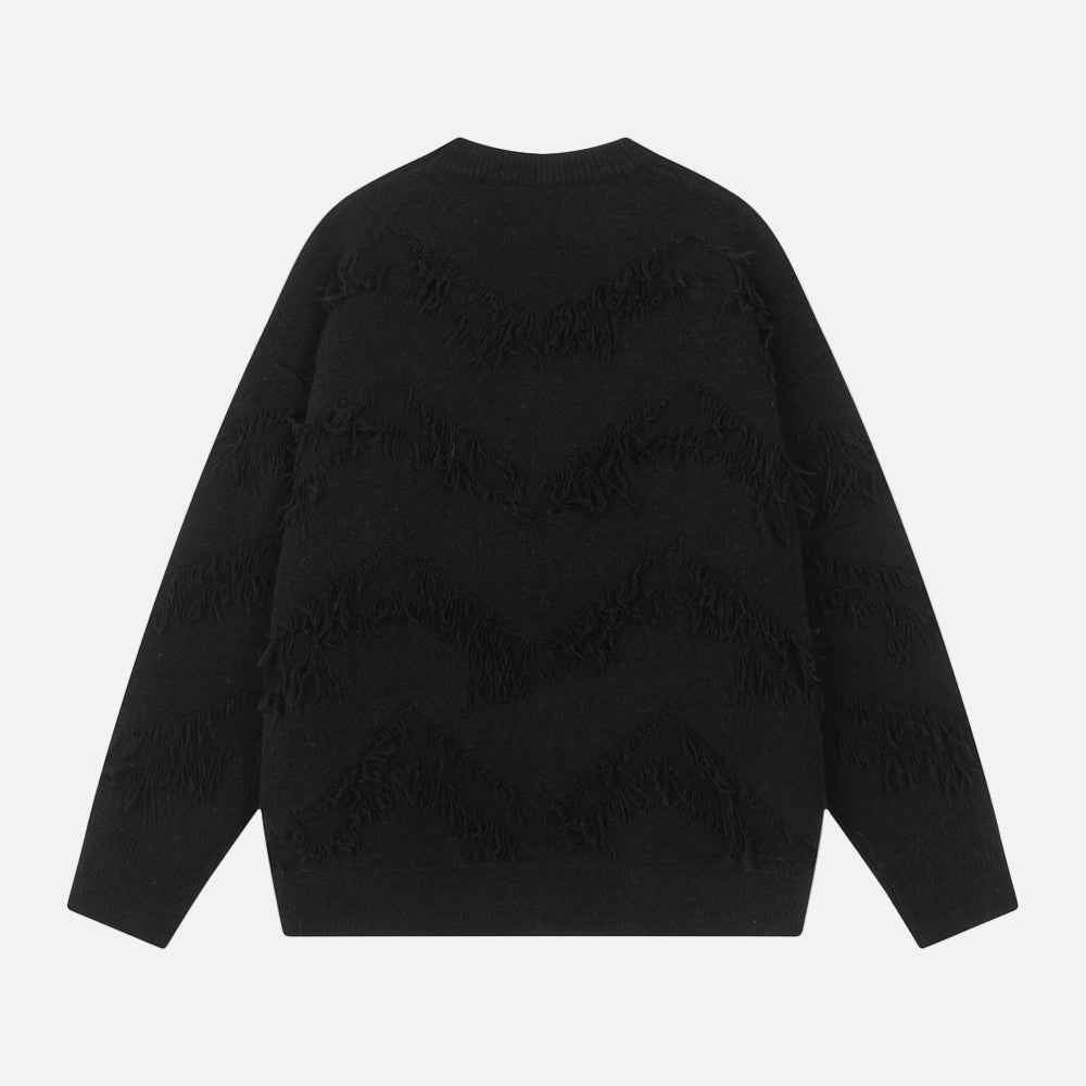 Fashionable Jacquard Crewneck Knitted Sweater