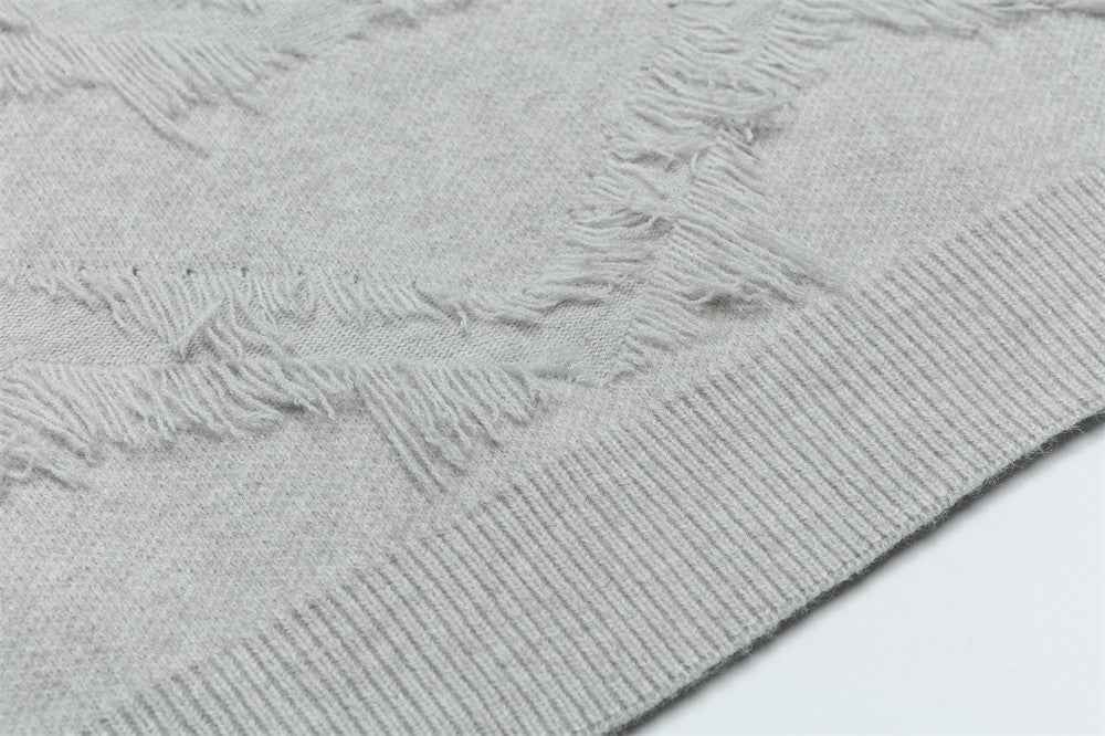 Fashionable Jacquard Crewneck Knitted Sweater