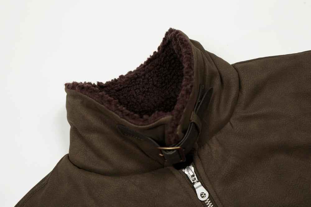 Vintage Patchwork Punk Faux Furr Leather Jacket