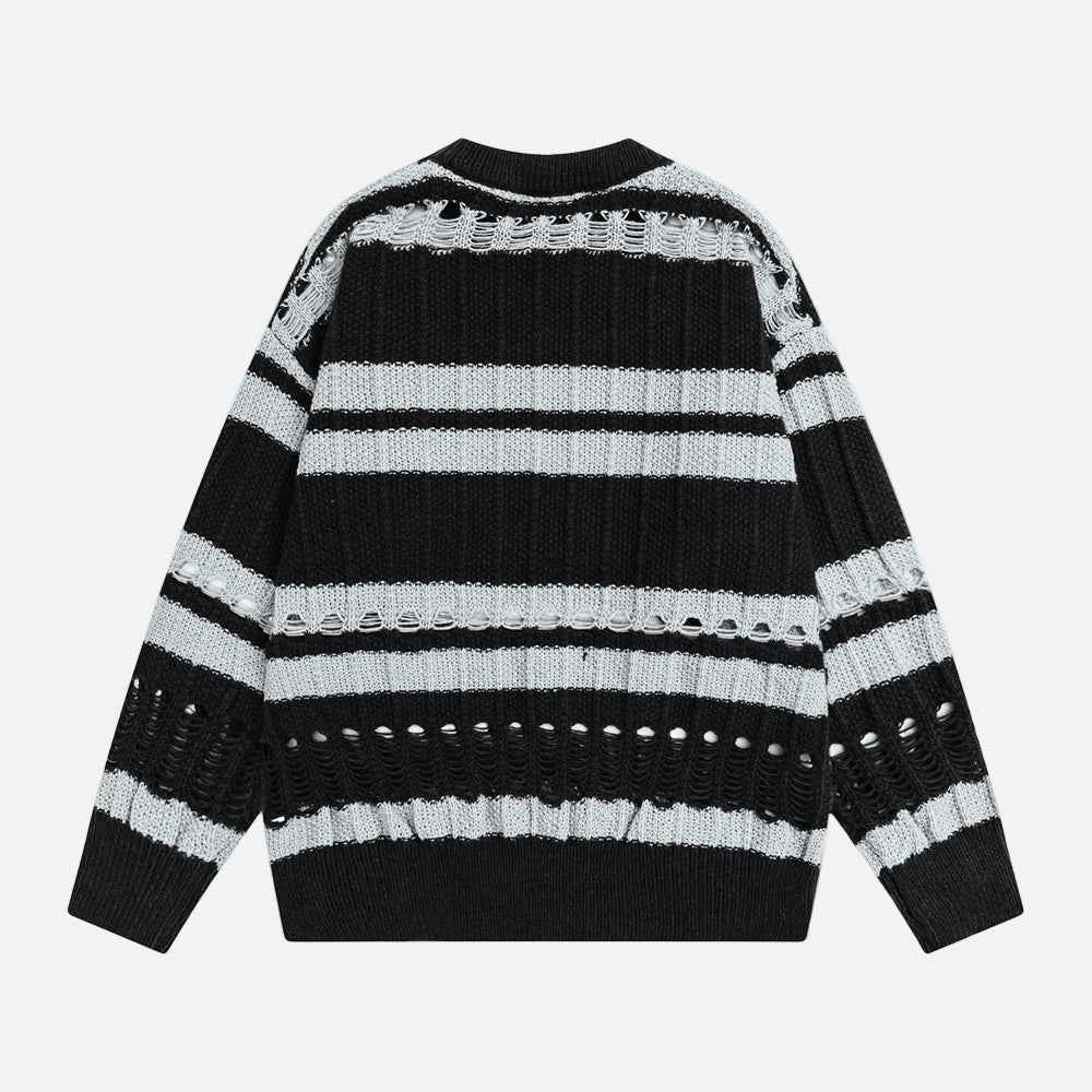 Spring Colorful Stripe Crewneck Sweater