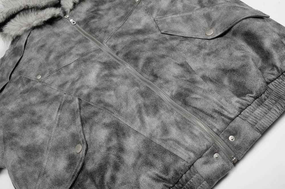Thick Winter Camo Hooded Faux Furr Jacket