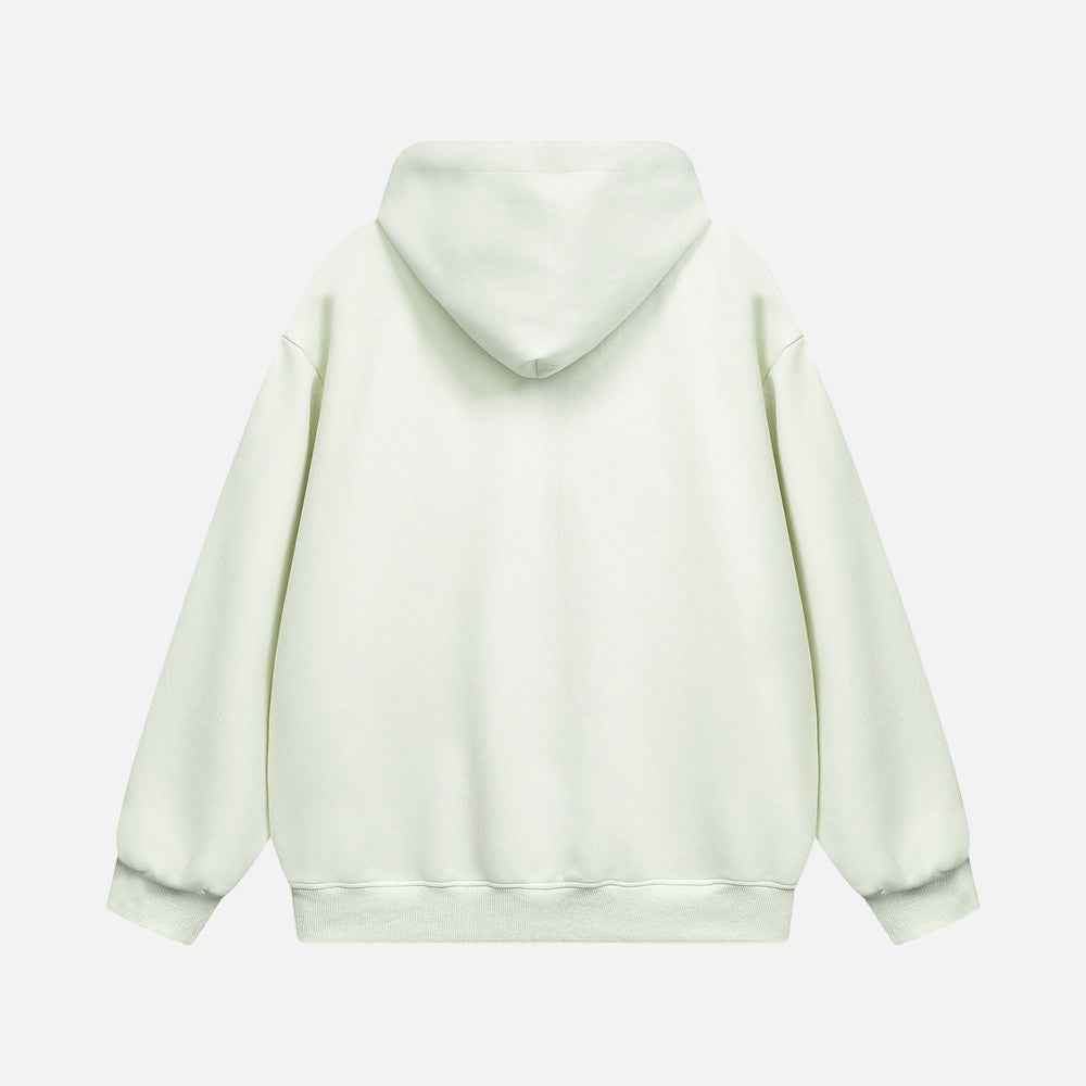 Stylish American Vibe Loose Zip-Up Hooded Sweatshirt