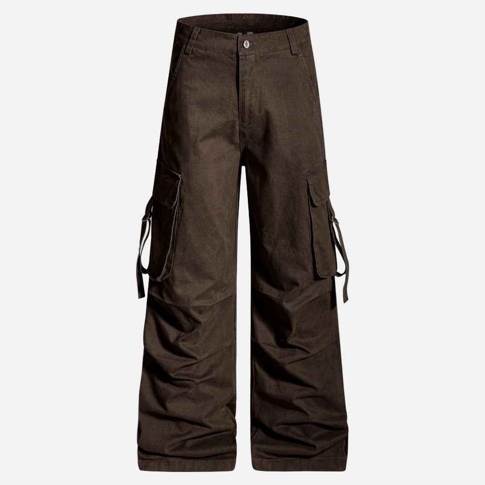 Bold Print Workwear Pleated Paratroopers Cargo Pants