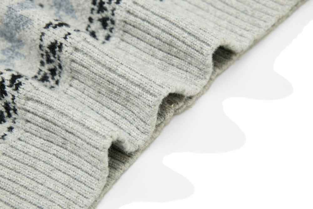 Vertical Collar Jacquard Pattern Cardigan