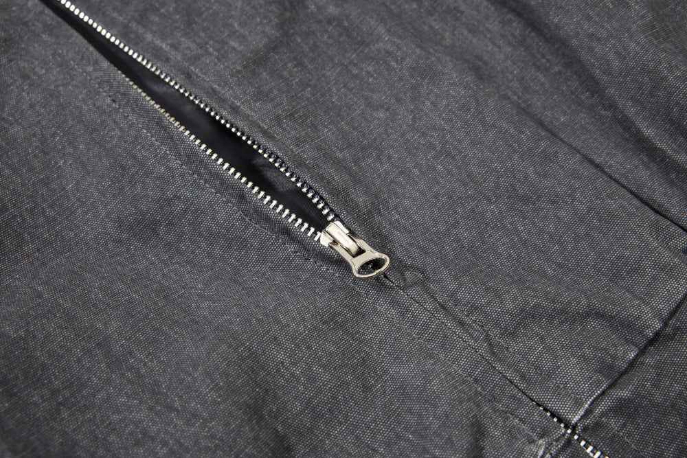Y2K Large Pocket Heavy Metal Washed Denim Jacket