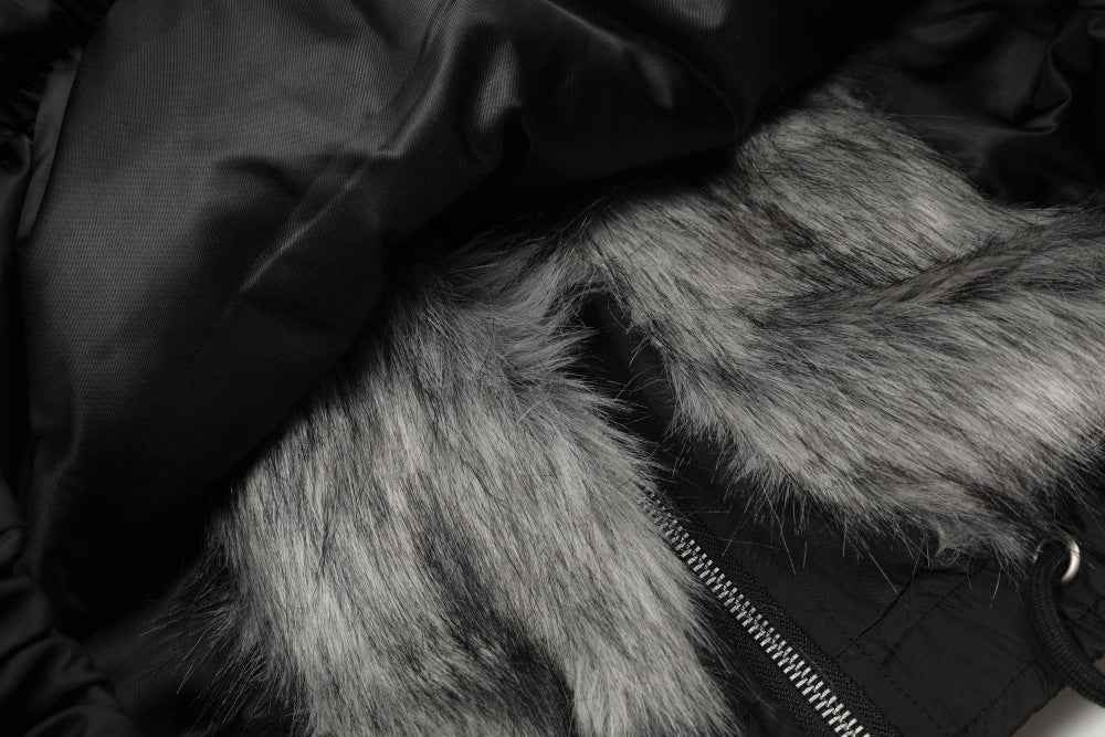 European Style Fur Collar Hooded Jacket