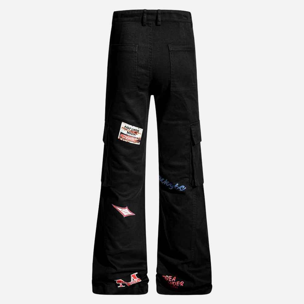 Trendy Niche Loose Flared Cargo Jeans