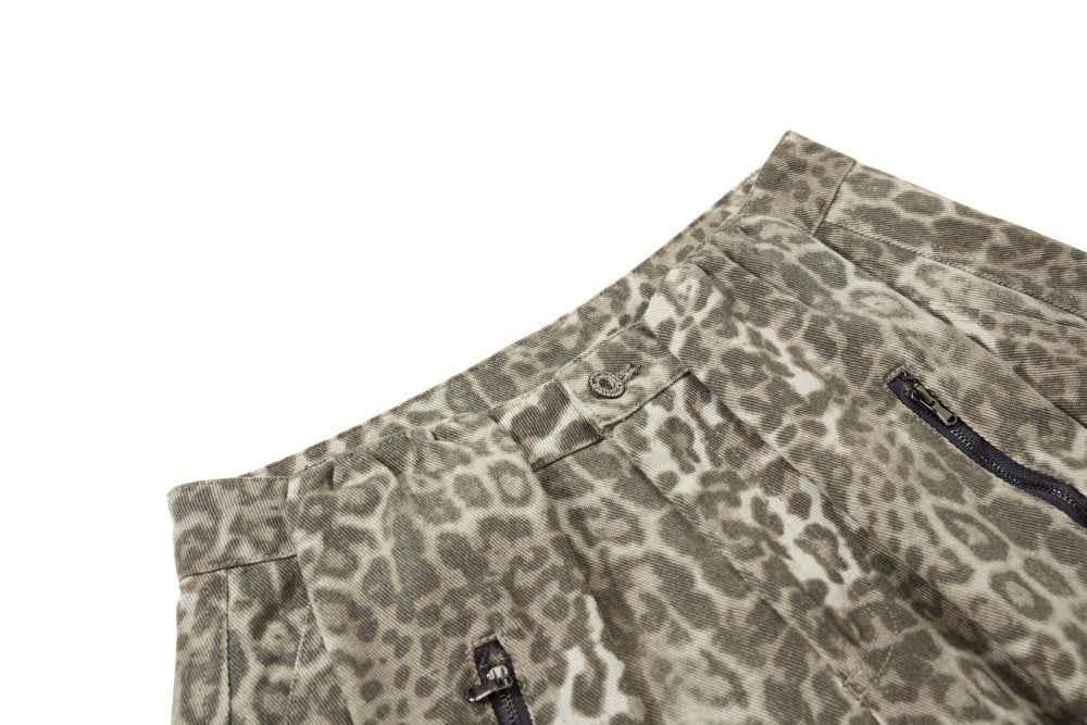 Streetwear Punk Leopard Print Wide Leg Pants