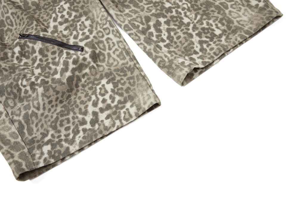 Streetwear Punk Leopard Print Wide Leg Pants