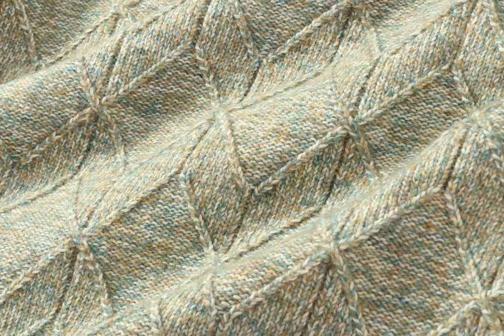 Luxury Diamond Jacquard Lapel knitted Cardigan