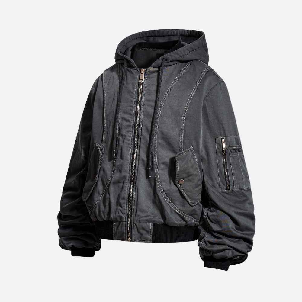 Streetwear Heavy Industry Quilted Hooded Jacket
