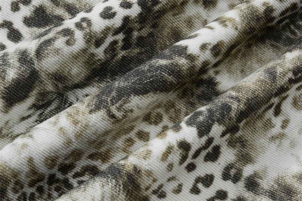 Streetwear Leopard Camo Tie Dye Cargo Jeans