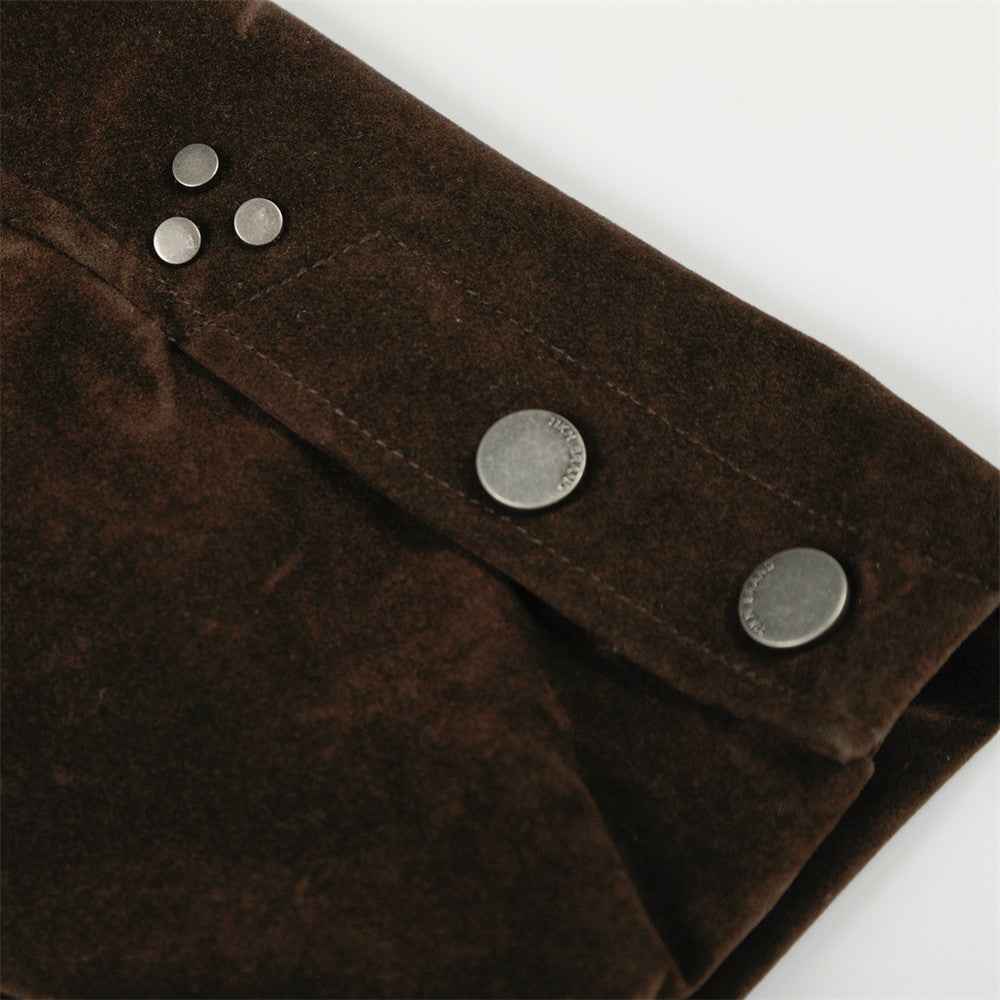 Classic Loose Fit Aviator Collar Button-Up Jacket