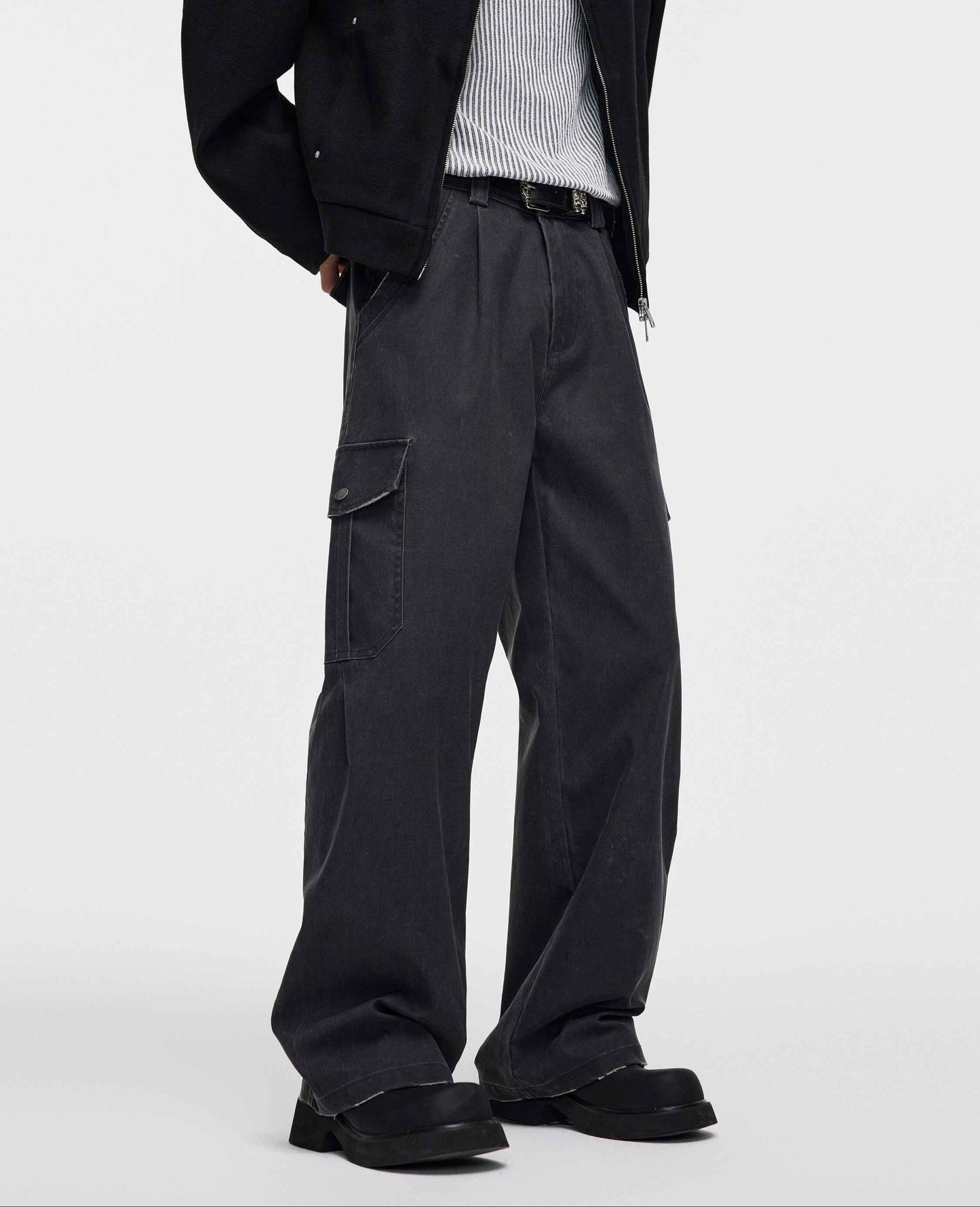Y2K Retro Deconstructed Workwear Cargo Pants