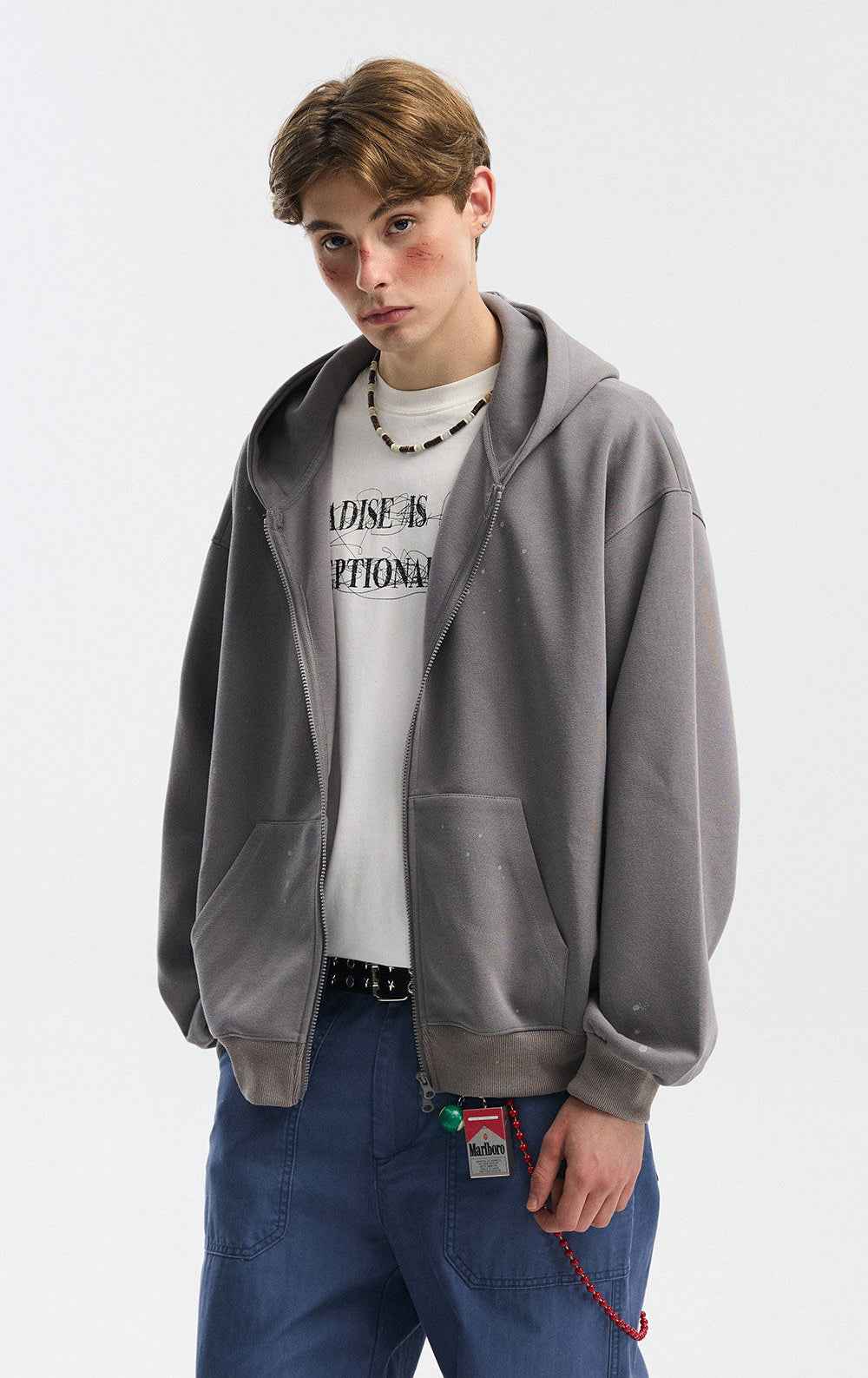 Cleanfit Double Zipper Long Sleeve Hooded Sweatshirt