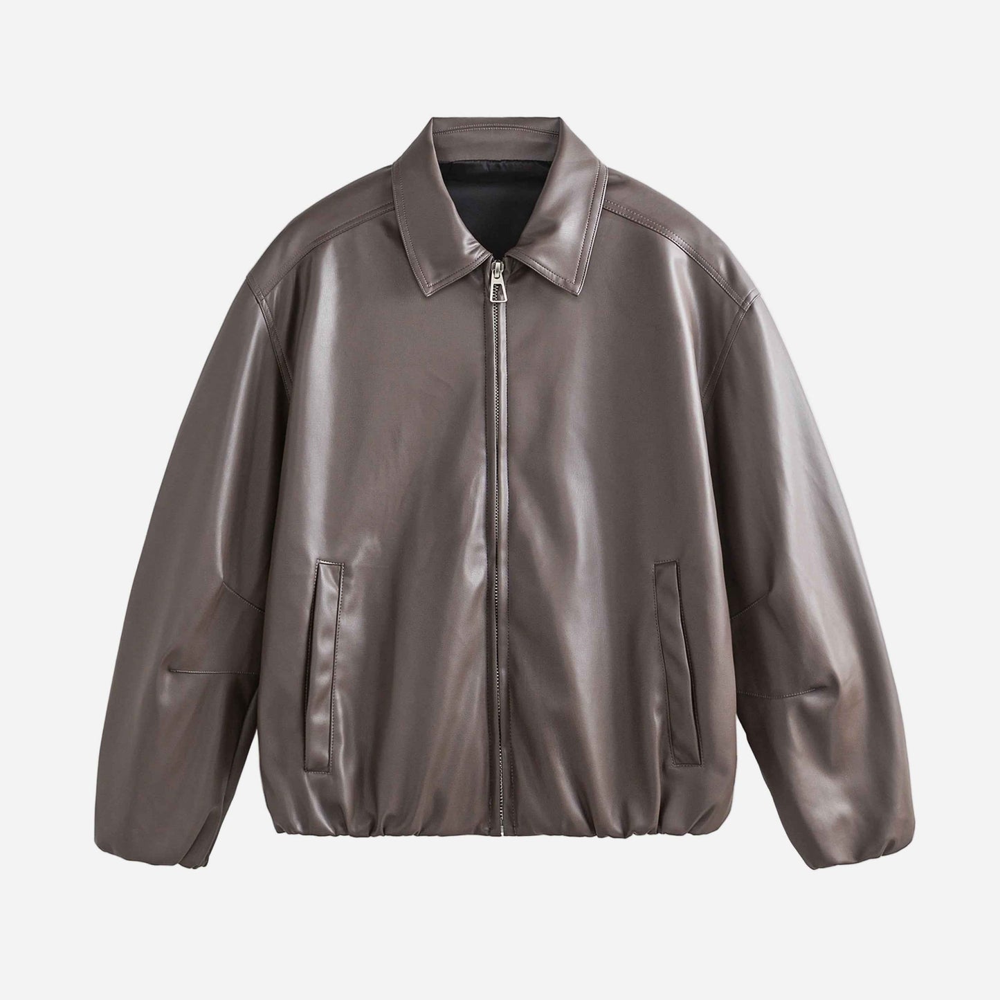 Streetwear American Style Hip Hop Lapel PU Leather