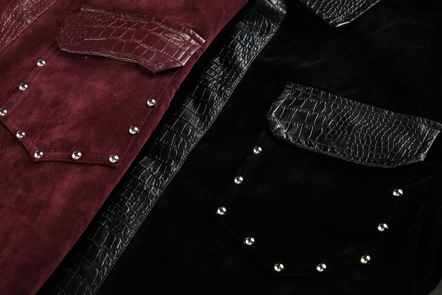 Studded Suede Croc | Motorcycle Jacket - Luxuryurbanwear
