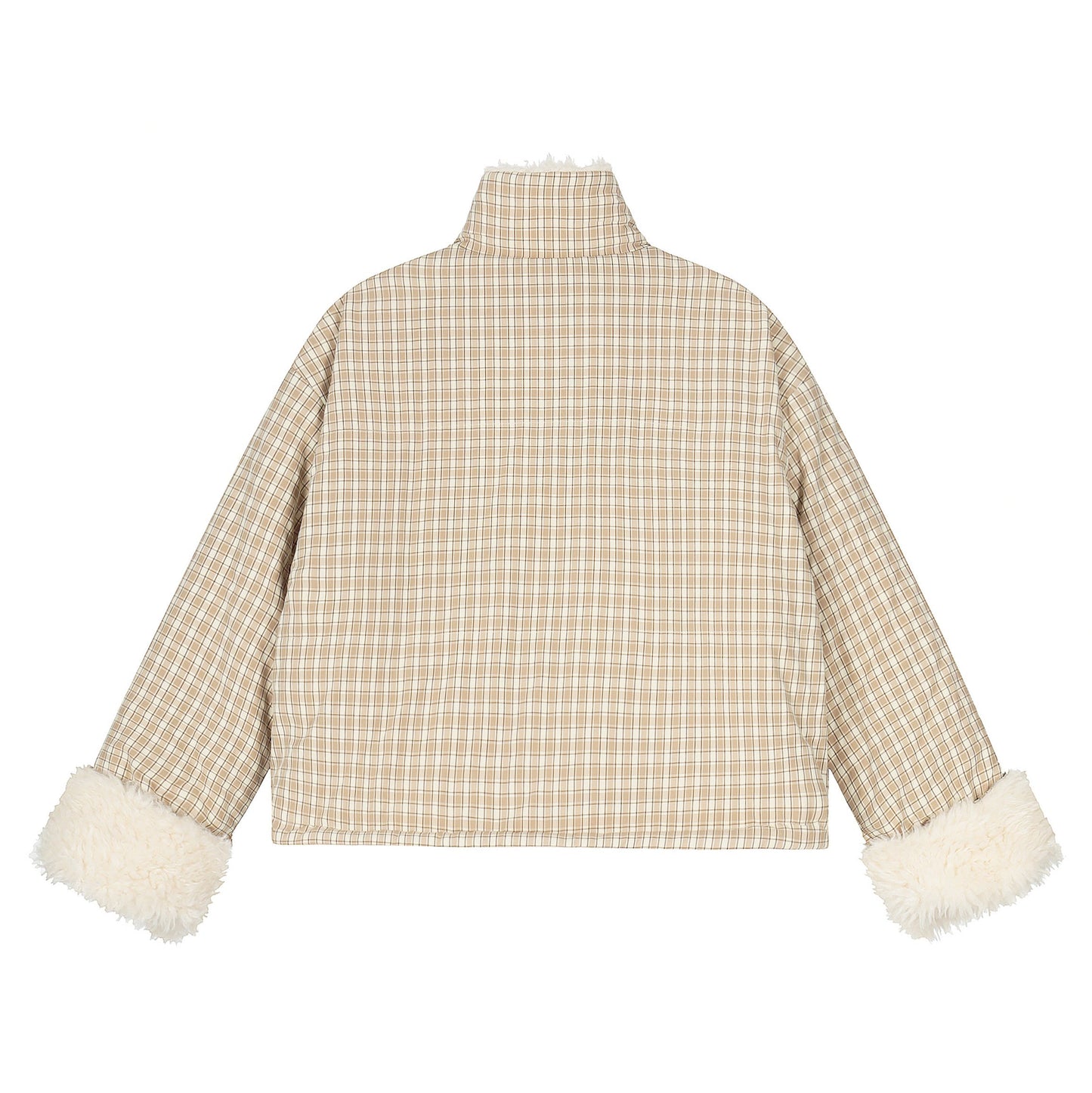 Double Cozy | Reversible Check & Fleece Jacket - Luxuryurbanwear