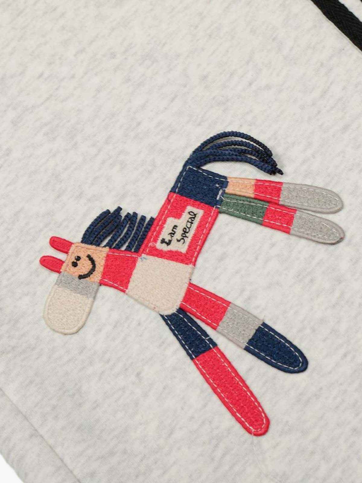 Retro Fun Embroidered Double Waistband Striped Sweatpants