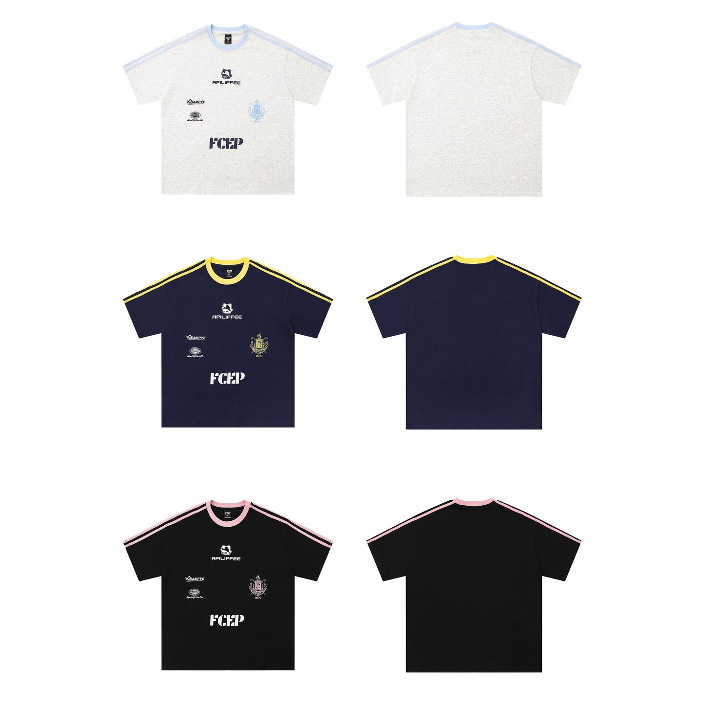 Club Stripe | Retro Football Crest Tee - Luxuryurbanwear