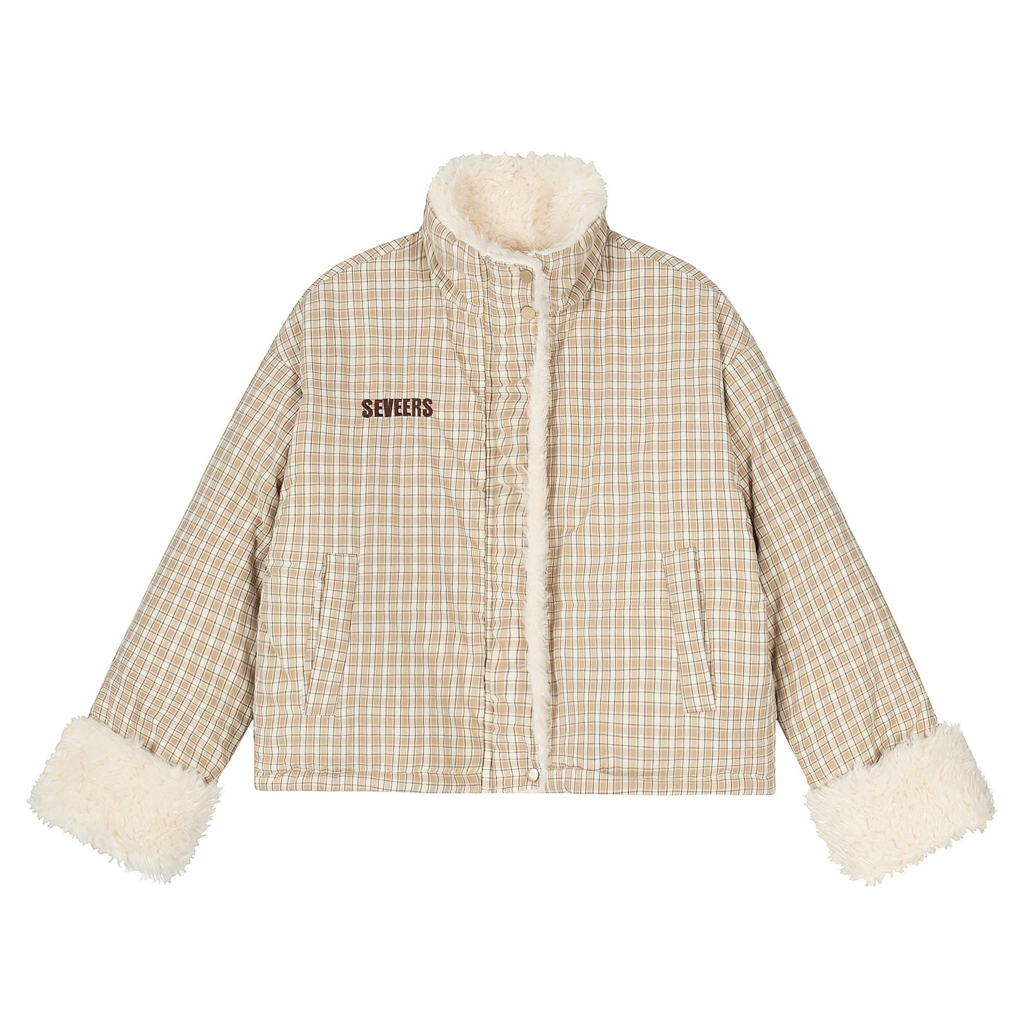 Double Cozy | Reversible Check & Fleece Jacket - Luxuryurbanwear