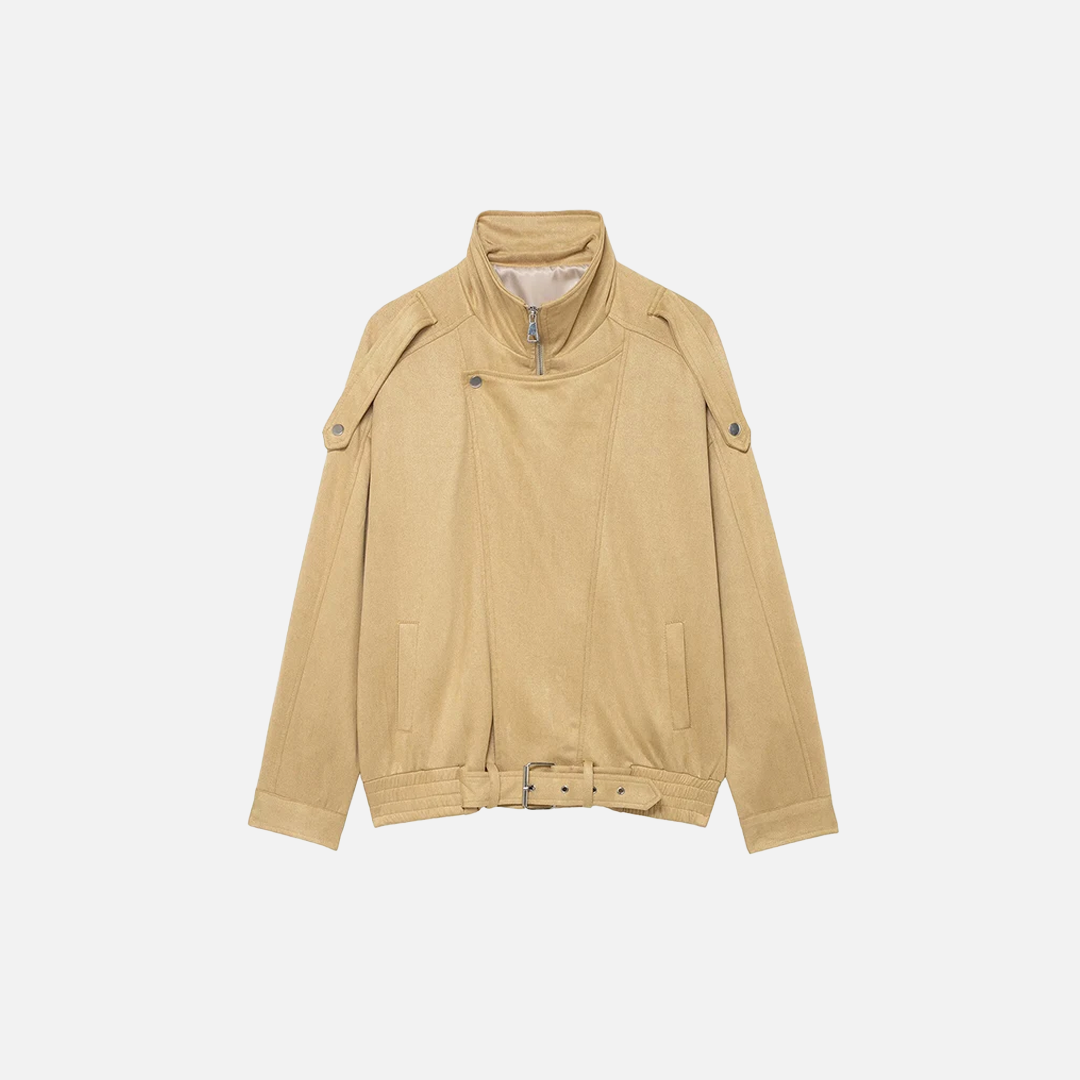 Vintage Lightweight High Neck Zipper Wool Jacket - Luxuryurbanwear
