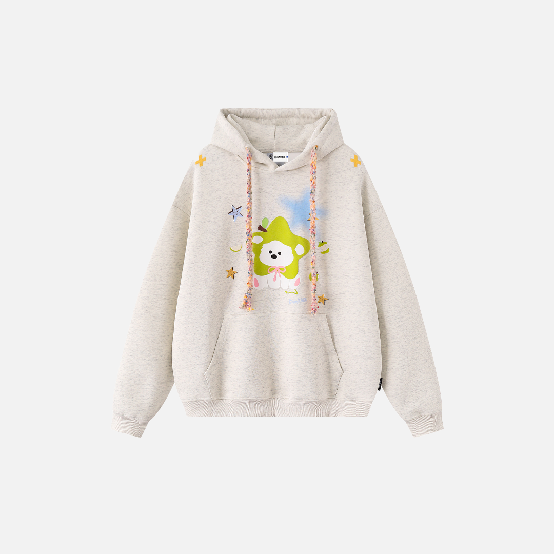 American Style Retro Dog Print Loose Hoodie - Luxuryurbanwear