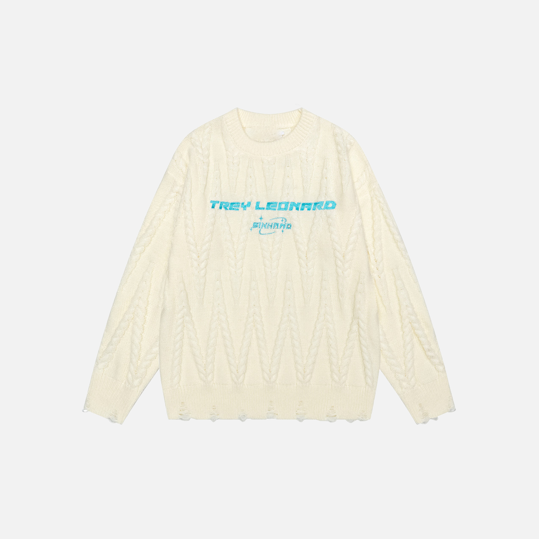 Streetwear Twisted Crewneck Loose Fit Sweater - Luxuryurbanwear