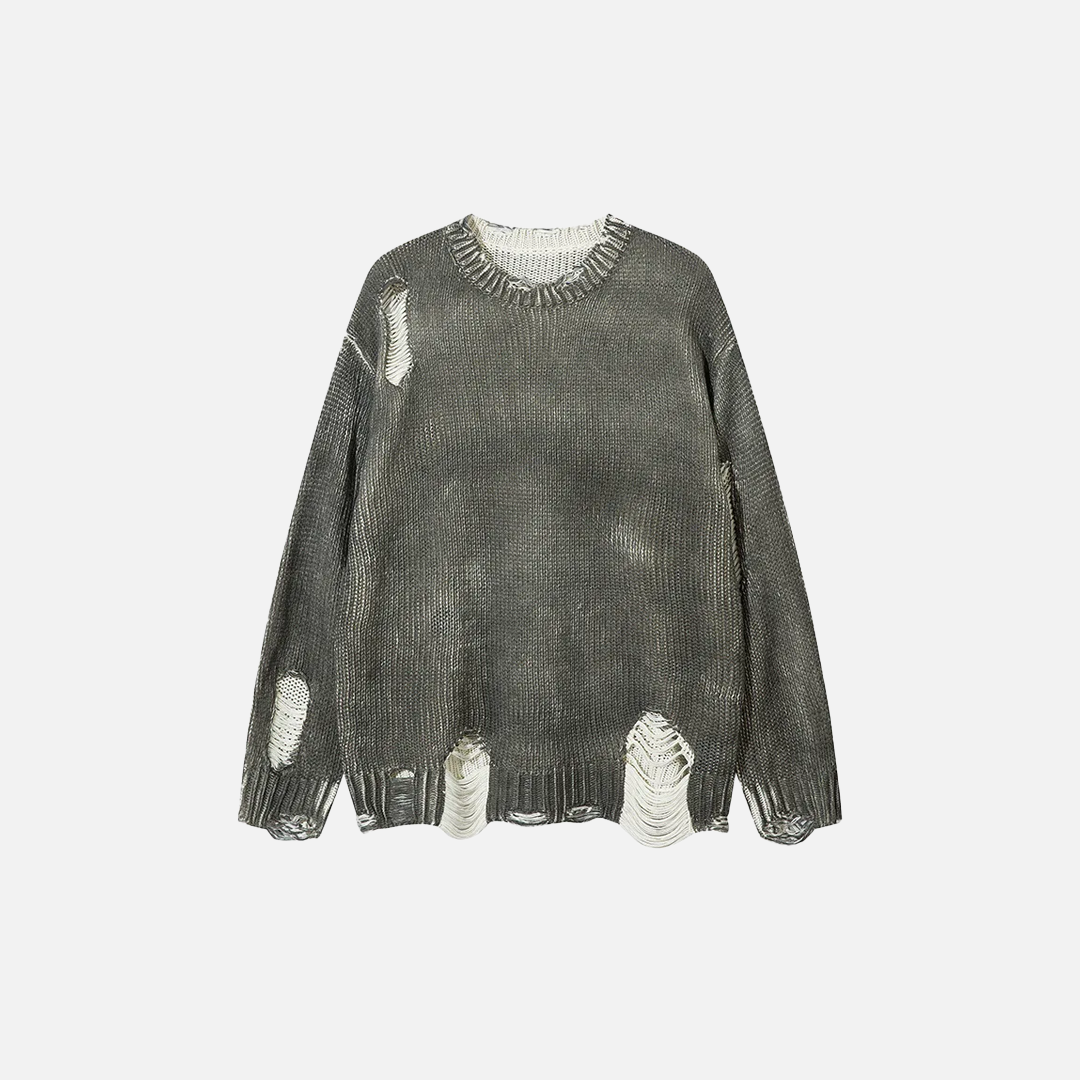 Vintage Distressed Loose Knitwear Sweater - Luxuryurbanwear