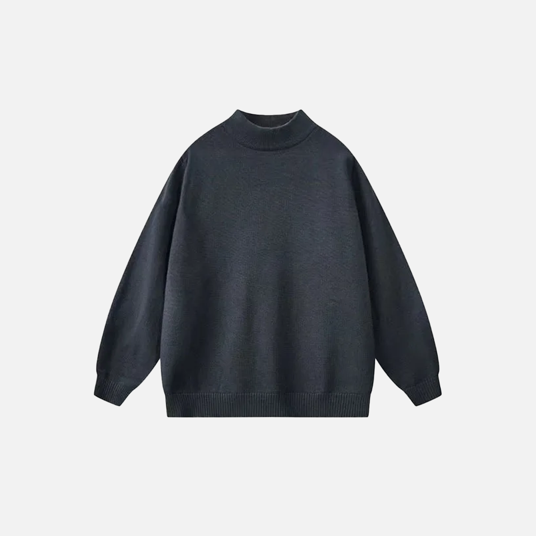 Warm Knitted Solid Color Classic Sweater - Luxuryurbanwear